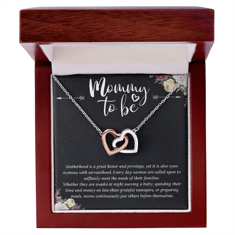 Mommy To Be Mother'S Day Mommy To Be Gift Pregnant Necklace Interlocking Hearts Necklace