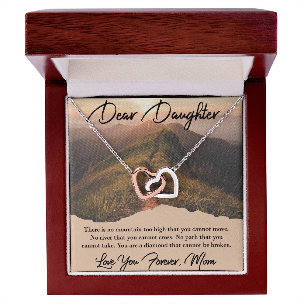 Love You Forever To Daughter From Mom Interlocking Hearts Necklace