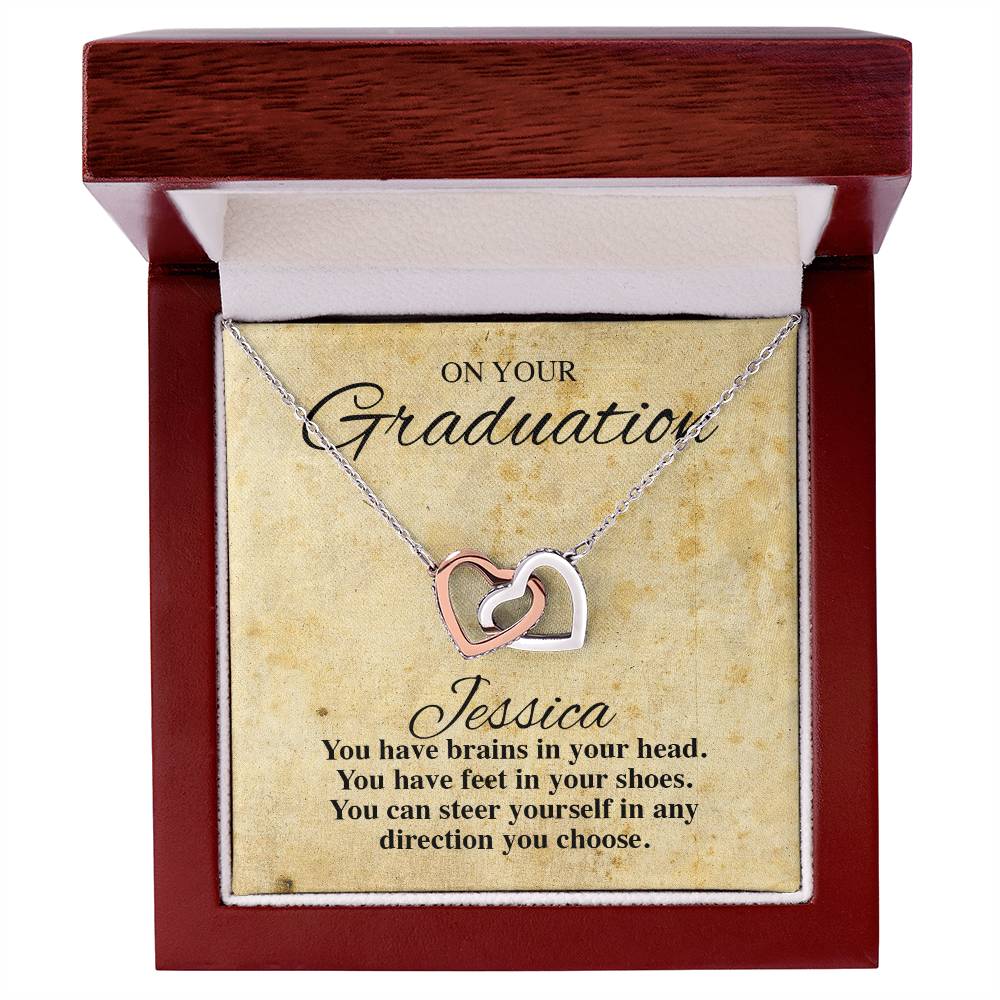 On Your Graduation Necklace Interlocking Hearts Necklace