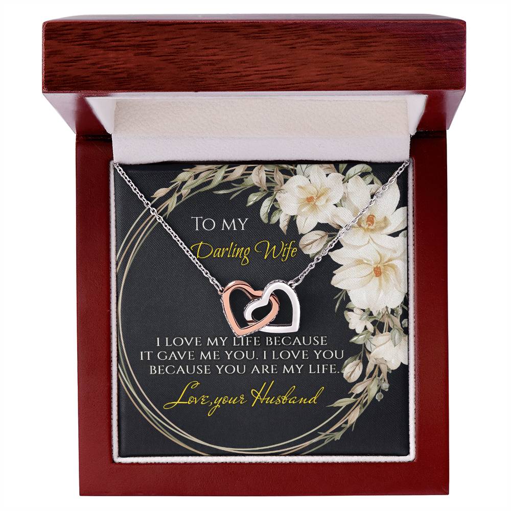 To My Darling Wife - Interlocking Hearts Interlocking Hearts Necklace