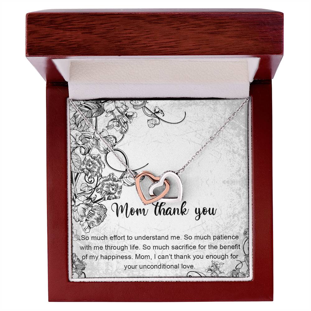 Mom Thank You Mother'S Day Gift Necklace Jewelry Gift For Mom From Daughter Son Appreciation Gift For Mother Interlocking Hearts Necklace