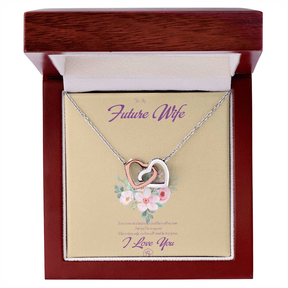 To My Future Wife - Birthday Gift For Fiancee - Perfect Us Gift Interlocking Hearts Necklace