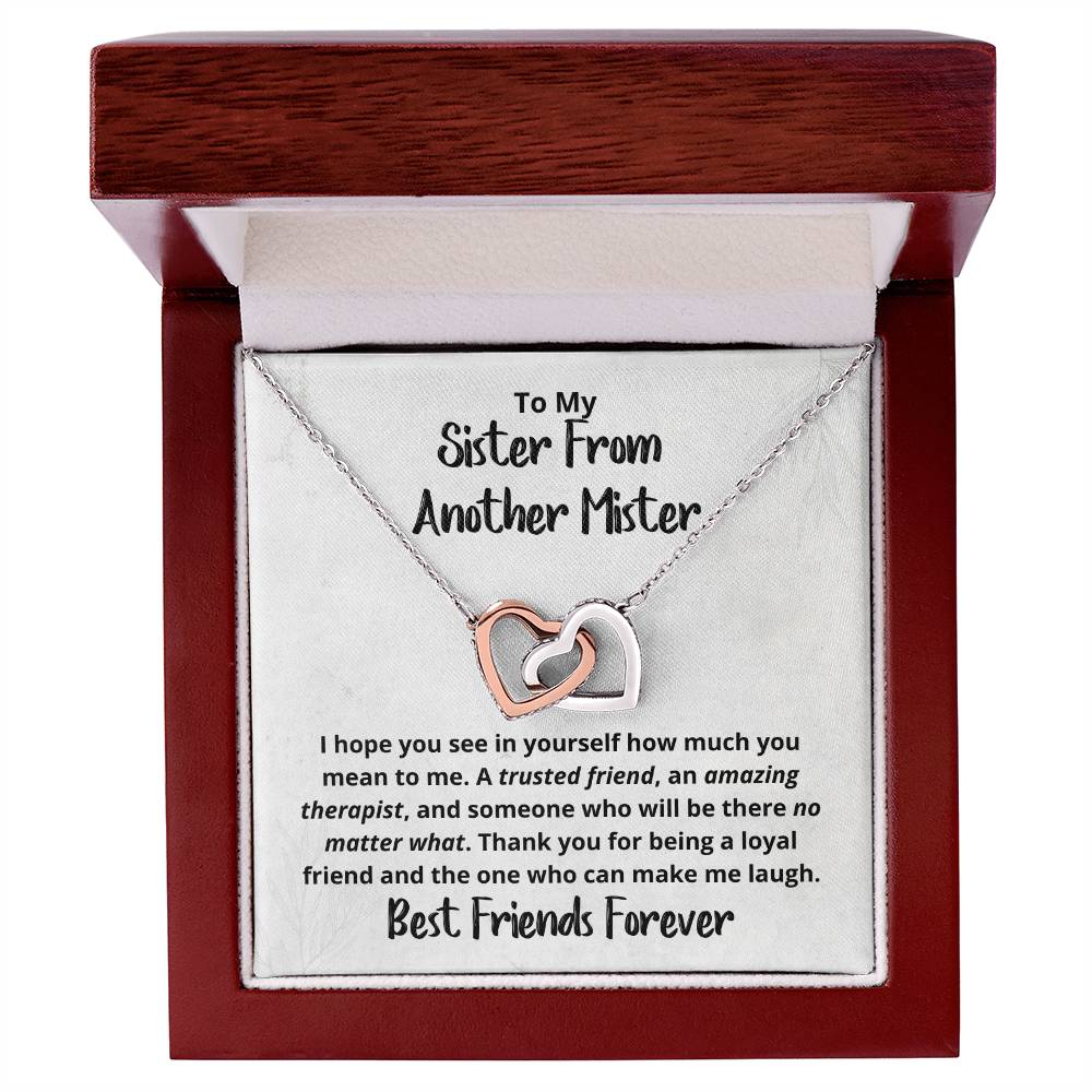Sister From Another Mister Necklace Interlocking Hearts Necklace