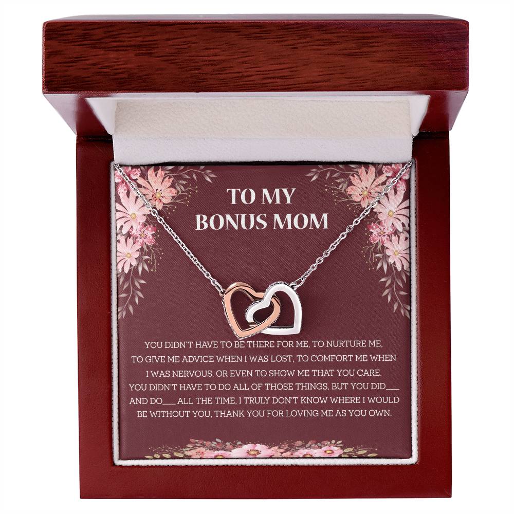 Loving Bonus Mom Interlocking Necklace Interlocking Hearts Necklace