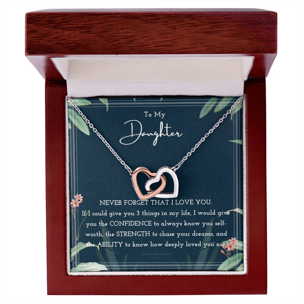 To My Daughter Daughter Necklace Anniversary Gift For Daughter Daughter Gift Gift For Daughter Christmas Birthday Interlocking Hearts Necklace