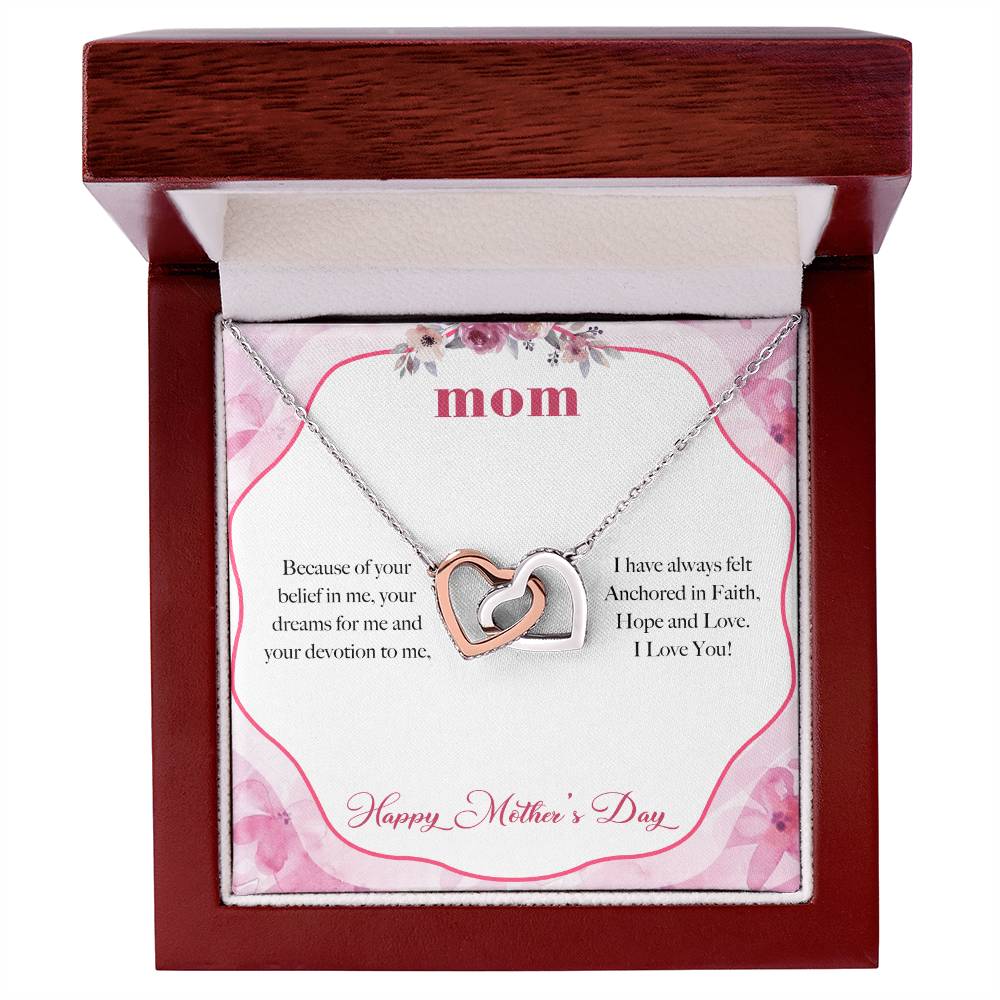 To My Mom Devotion Love You Always Interlocking Hearts Necklace