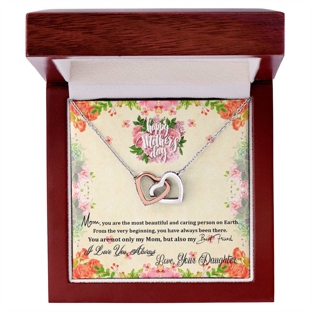 Happy Mother'S Day From Daughter Intertwined Hearts Necklace Interlocking Hearts Necklace