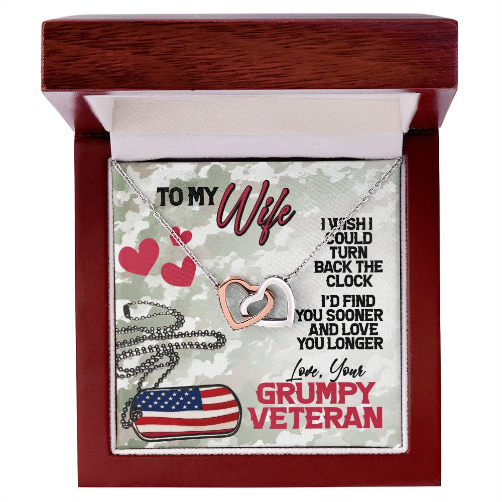 Veteran'S Wife- Interlocking Necklace Interlocking Hearts Necklace