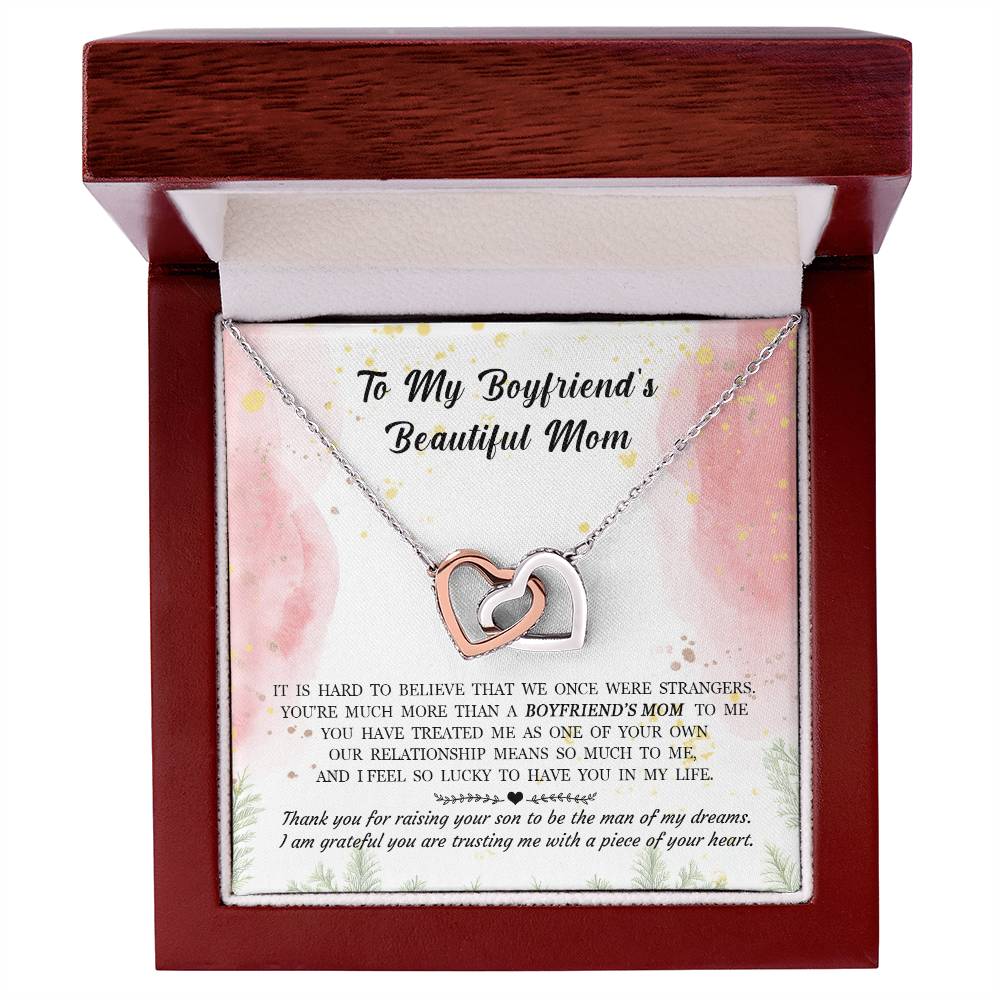 Gift For Boyfriend'S Mom - Hard To Believe That We Once Were Strangers - Interlocking Interlocking Hearts Necklace