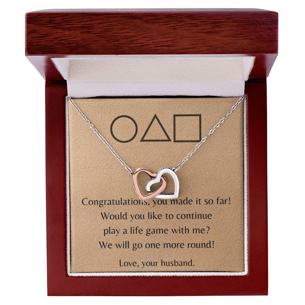 One More Round Necklace Interlocking Hearts Necklace