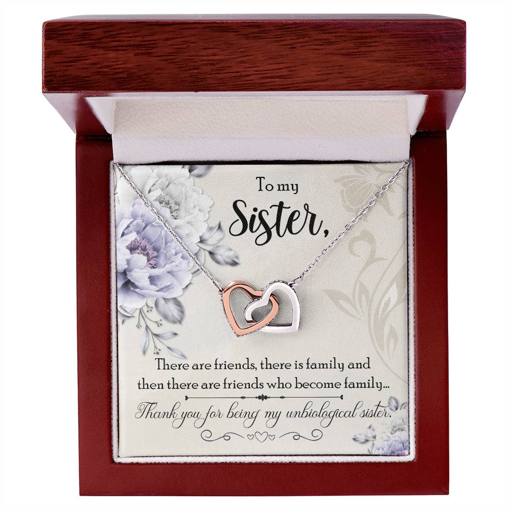 Gift For Sister - My Unbiological Sister Necklace Interlocking Hearts Necklace