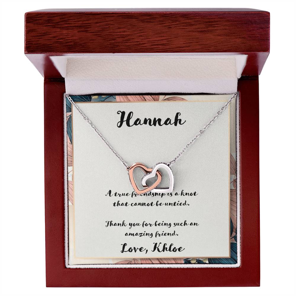 A True Friendship Interlocking Hearts Necklace