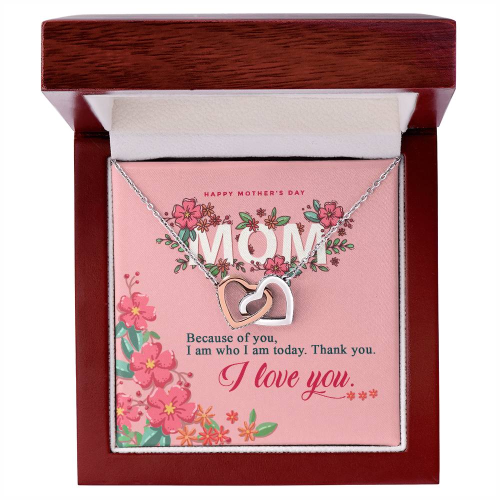 Happy Mother'S Day Gift - Thank You & Love You- The Interlocking Heart Necklace Interlocking Hearts Necklace