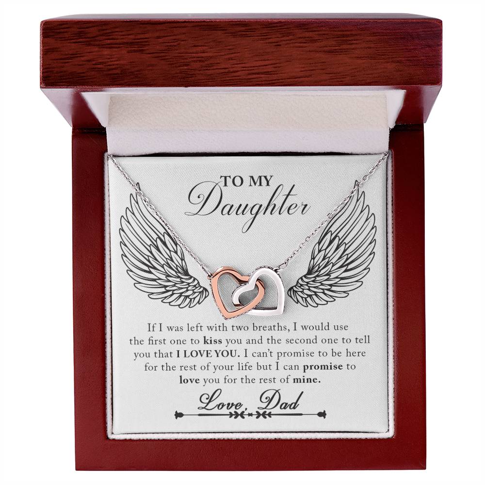 To My Daughter From Dad Interlocking Hearts Necklace Father To Daughter Gift Birthday Gift To Daughter From Dad Daughter Necklace