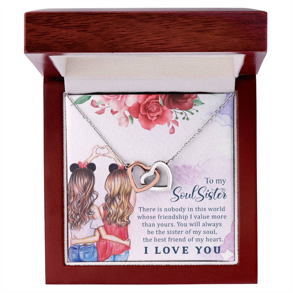 My Soul Sister - I Love You Interlocking Hearts Necklace
