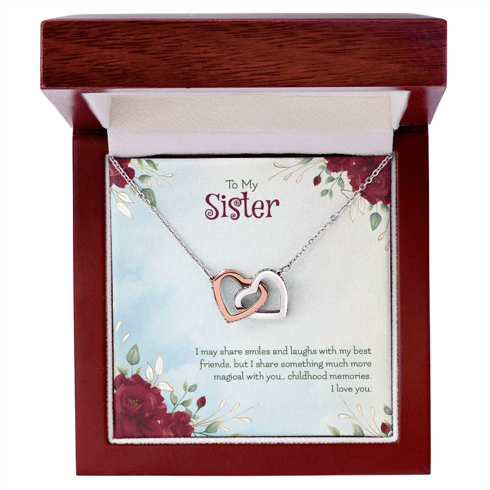 Interlocking Hearts Necklace For Sister