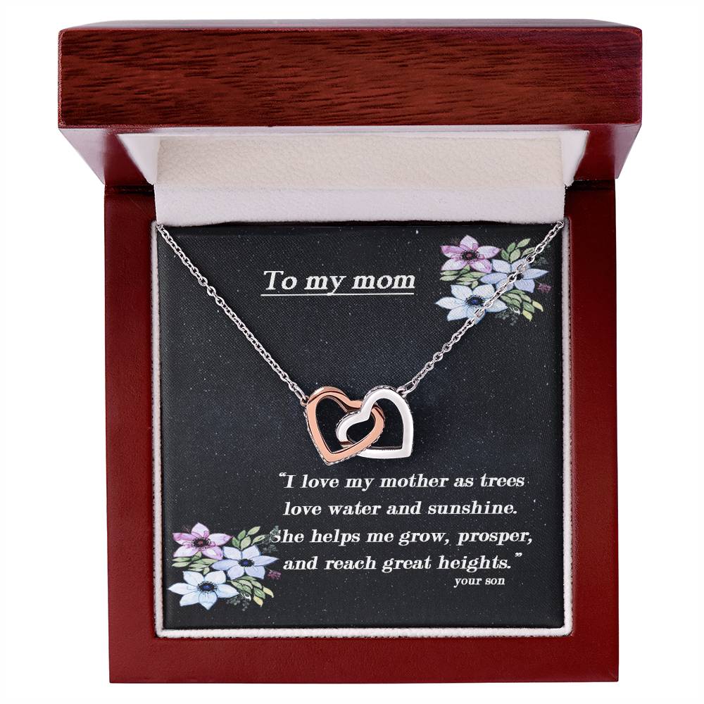To My Mom I Will Always Be There Dragonfly Necklace Gift For Mom From Son Birthday Mother'S Day Christmas Present Interlocking Hearts Necklace