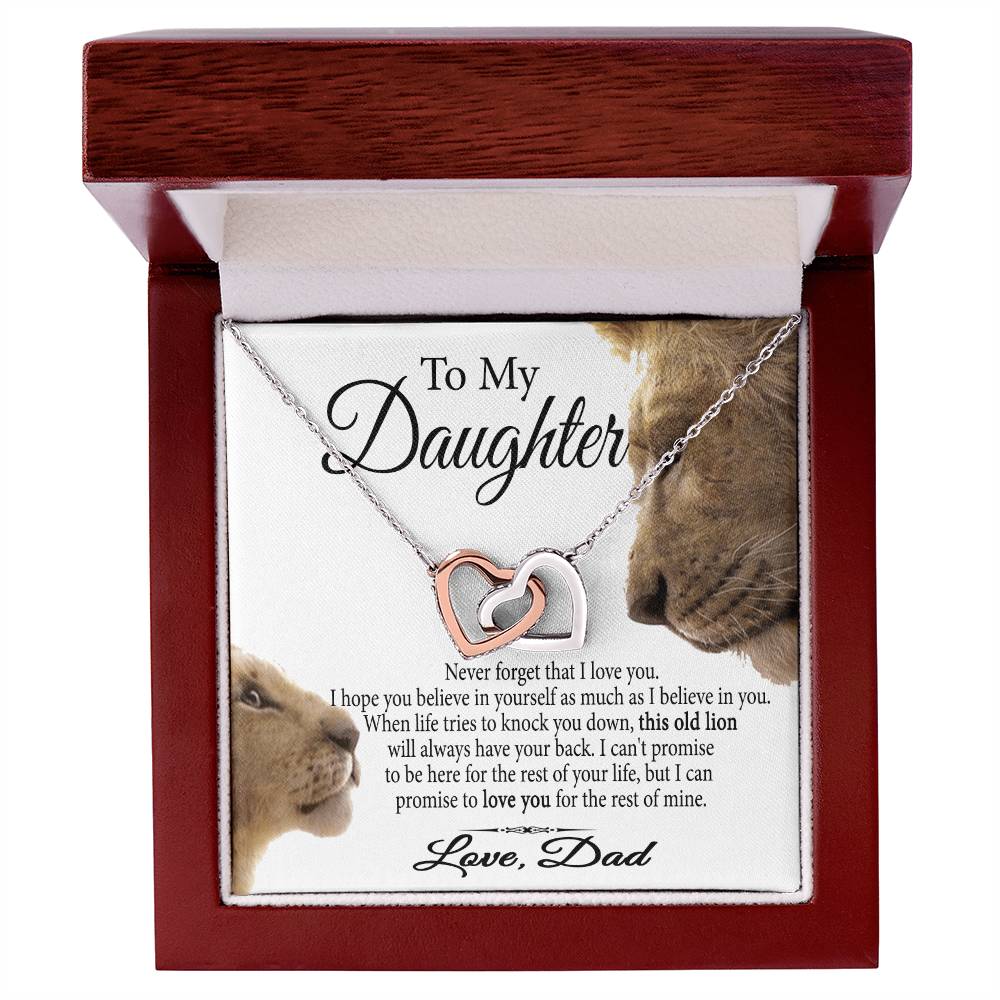 Gift To My Daughter Interlocking Hearts Necklace