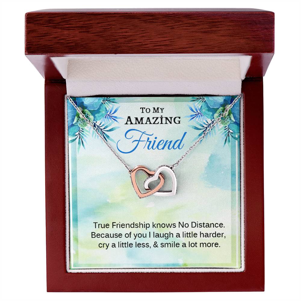 Gift For True Friend - Interlock Heart Necklace Interlocking Hearts Necklace