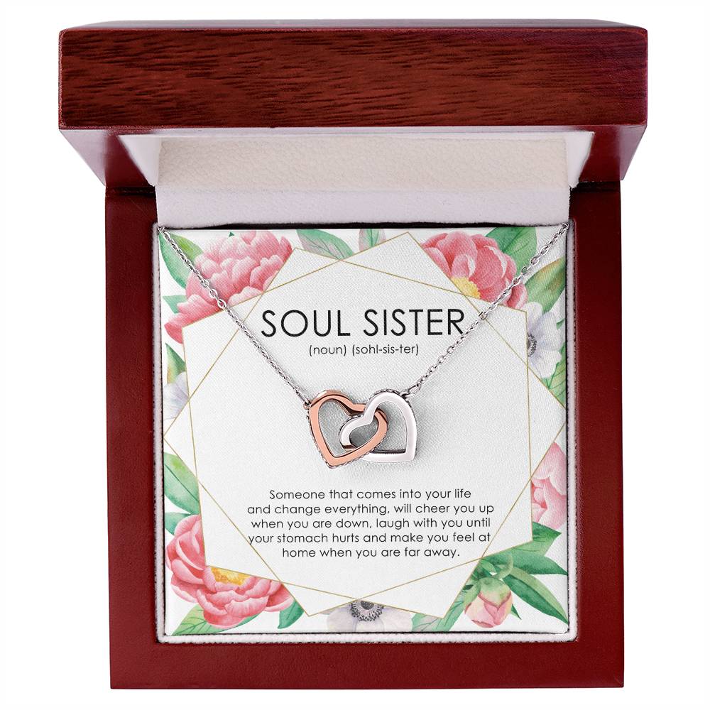 Soul Sisters Friend Necklace Interlocking Hearts Necklace