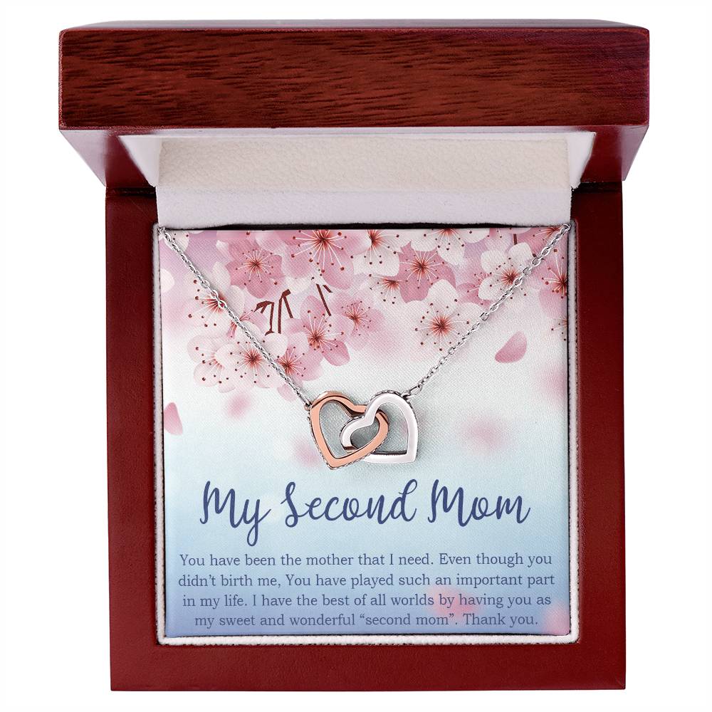 To My Second Mom Gifts Interlocking Hearts Necklace Gift For Mother In Law Stepmother Gifts For Unbiological Mom Gifts For Godmother Gifts For Her