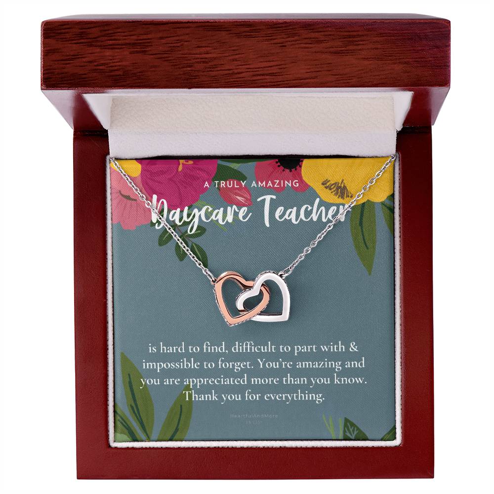 Daycare Teacher Gift For Daycare Provider Gifts Daycare Thank You Gifts Preschool Teacher Gift Thank You Gift Daycare Interlocking Hearts Necklace