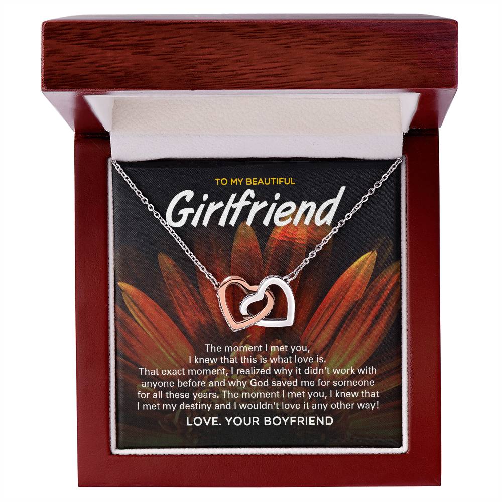 God Saved Me For You - Two Hearts Necklace For Girlfriend Interlocking Hearts Necklace