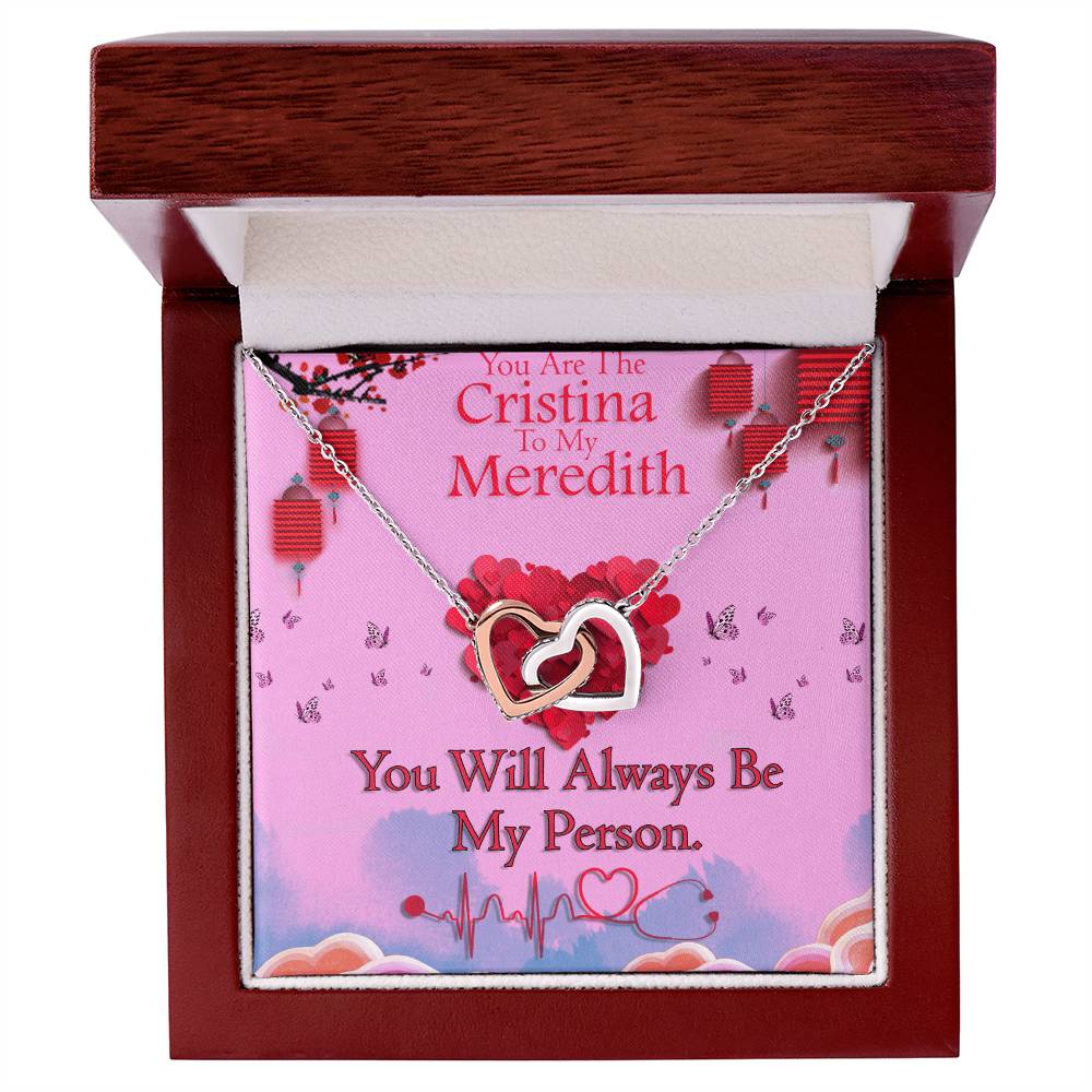 You Are The Christina To My Meredith Stainless Steel Mahogany Style Box With Light For Your Best Friendyour Love Interlocking Hearts Necklace