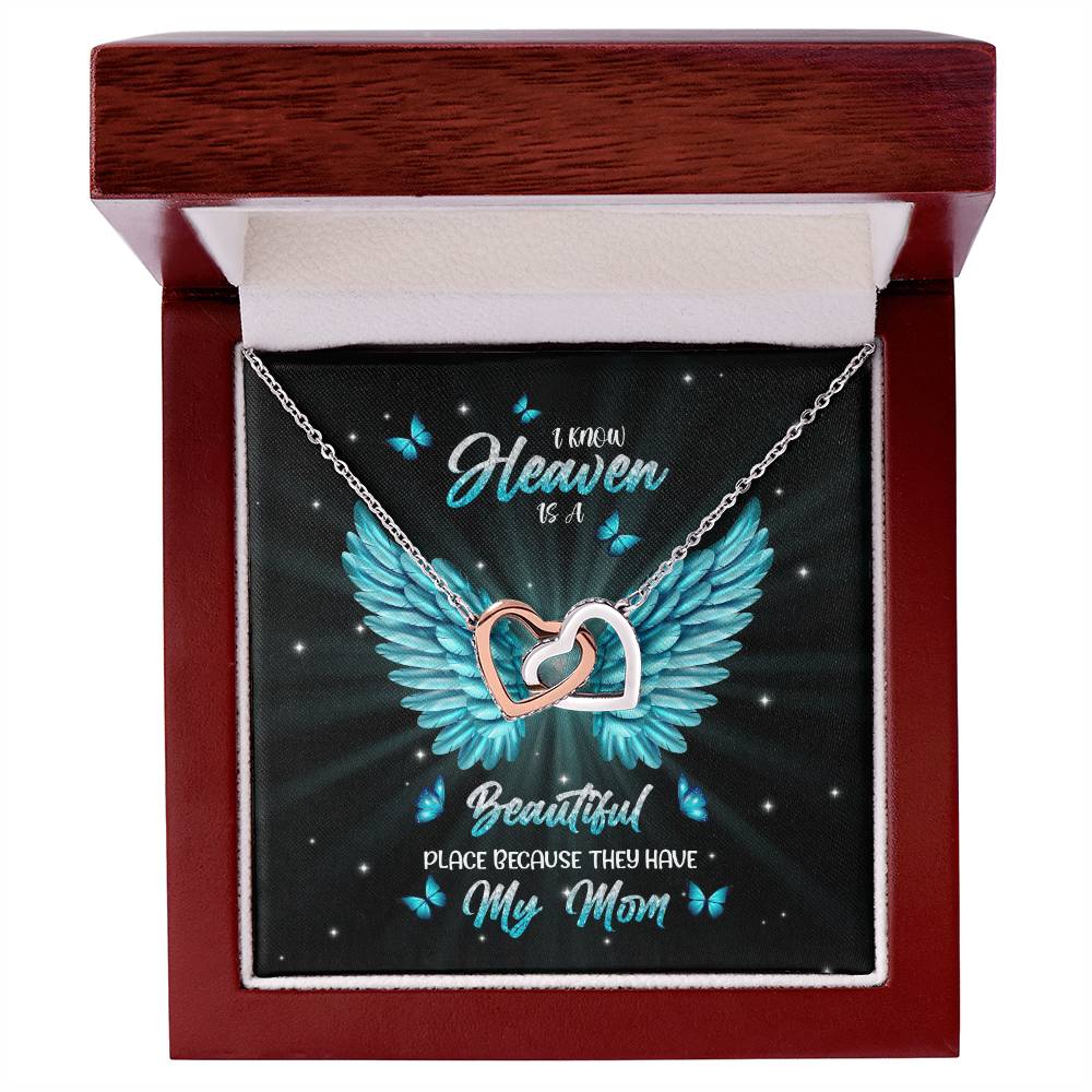 Gift For Mom - Heaven Have My Beautiful Mom - The Interlocking Heart Necklace Interlocking Hearts Necklace