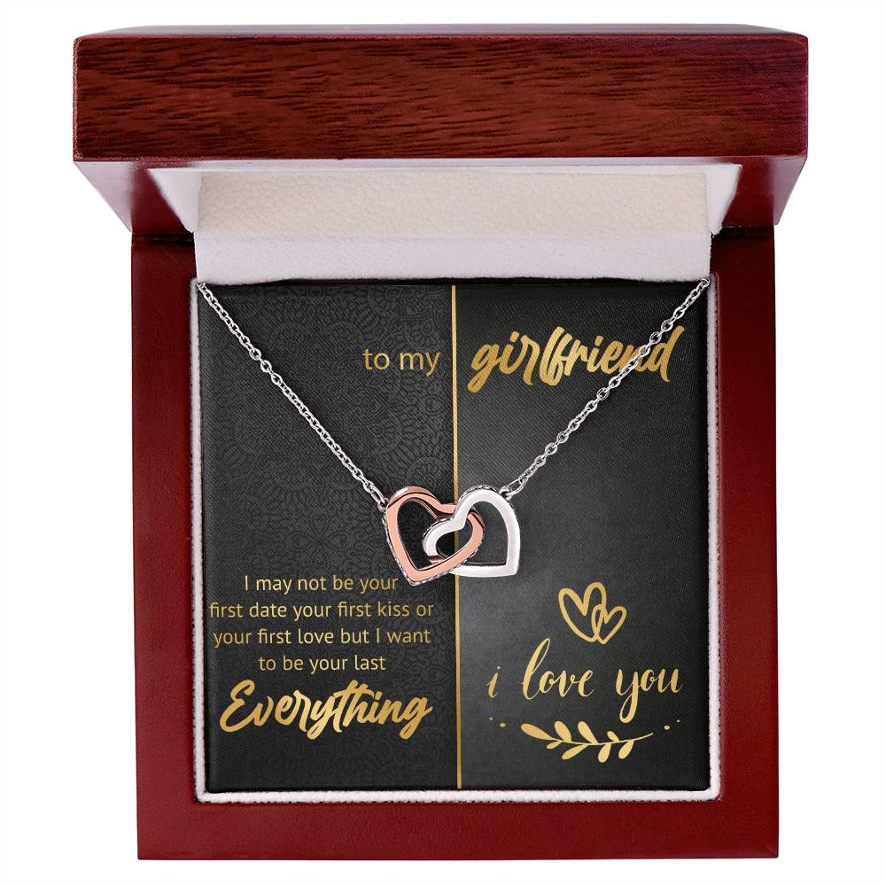To My Girlfriend - Two Hearts Interlocking Hearts Necklace