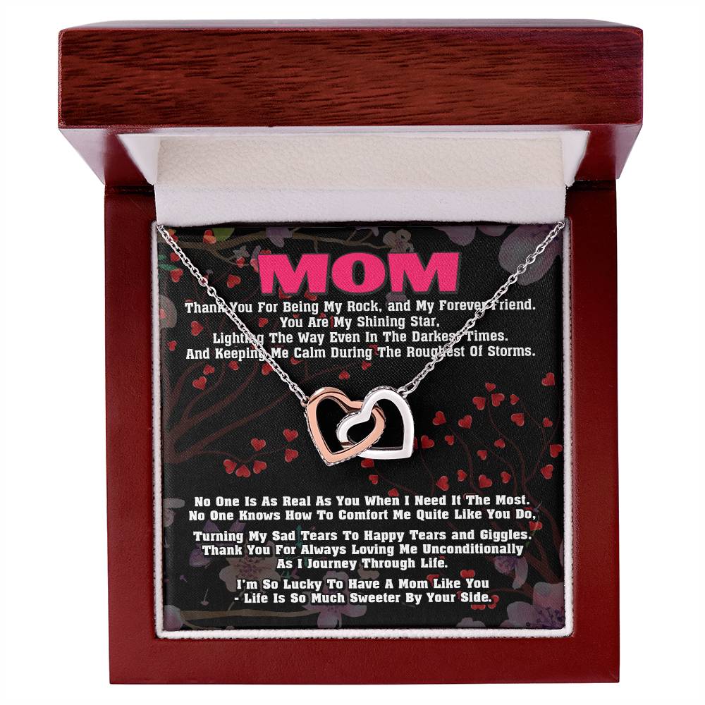 Gift For Mom- Interlocking Heart Necklace Interlocking Hearts Necklace