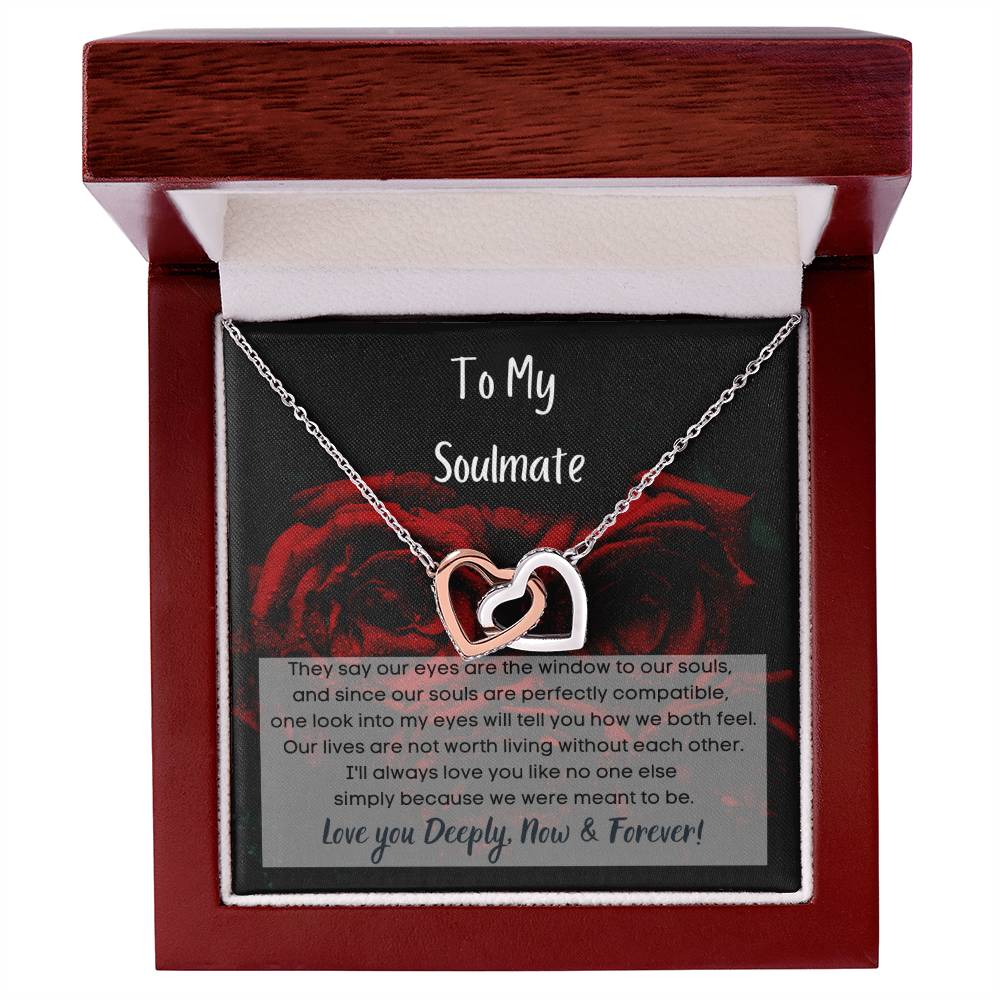 To My Soulmate Interlocking Hearts Necklace