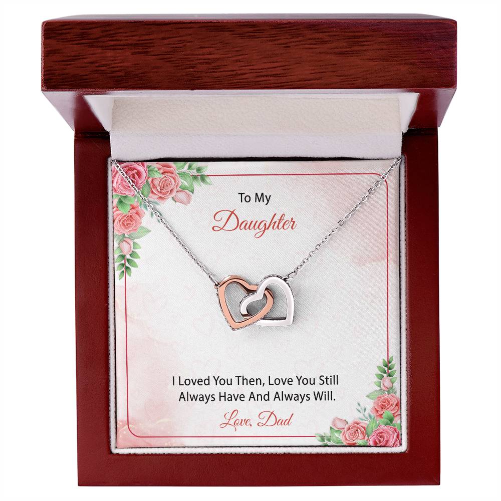 To My Daughter From Dad Interlocking Hearts Necklace