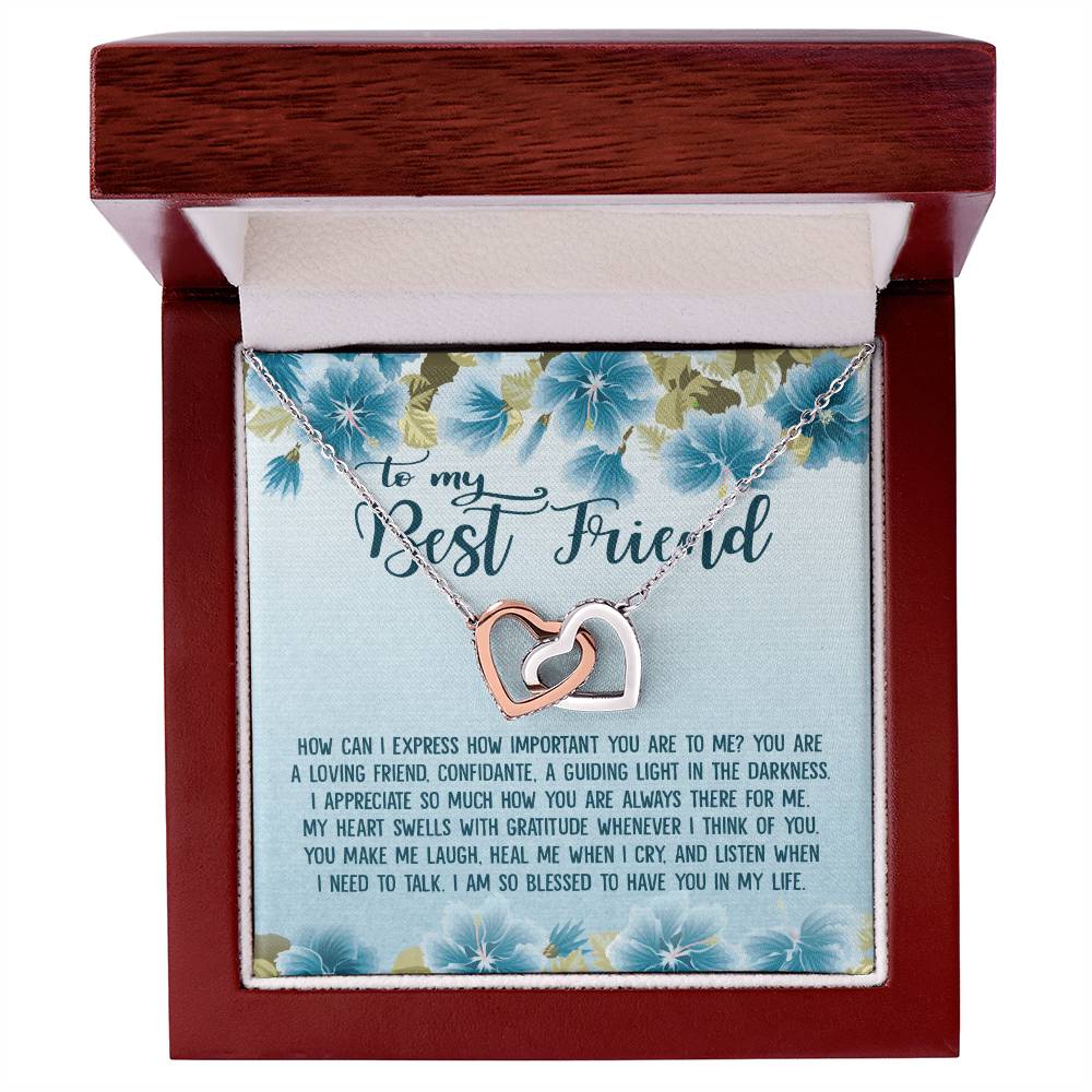 To My Best Friend Gift - Interlocking Heart Necklace Interlocking Hearts Necklace