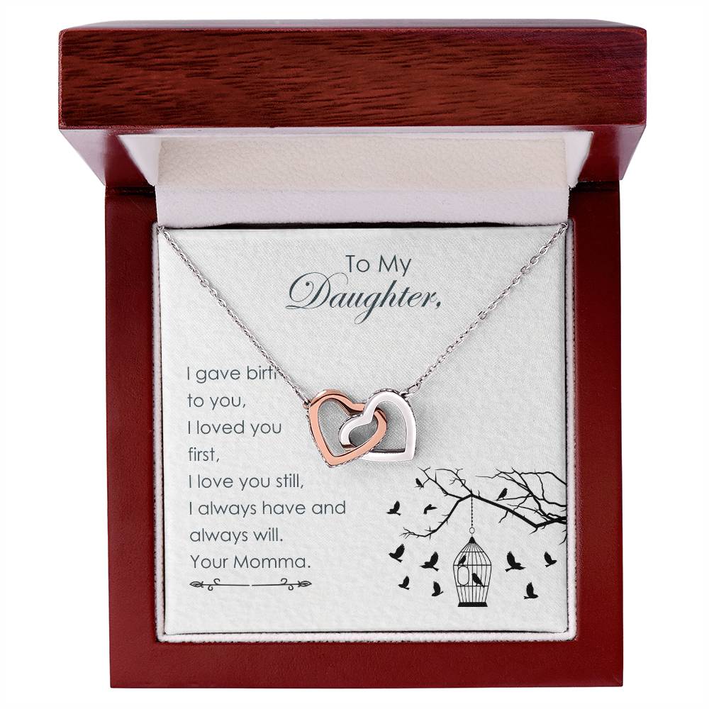 To My Daughter - Interlocking Hearts Necklace2