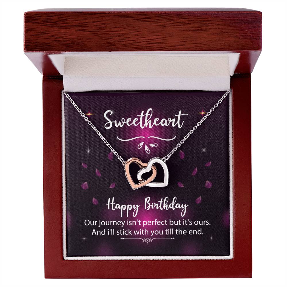 To Significant Other ? Sweetheart Happy Birthday ? Interlocking Hearts Necklace