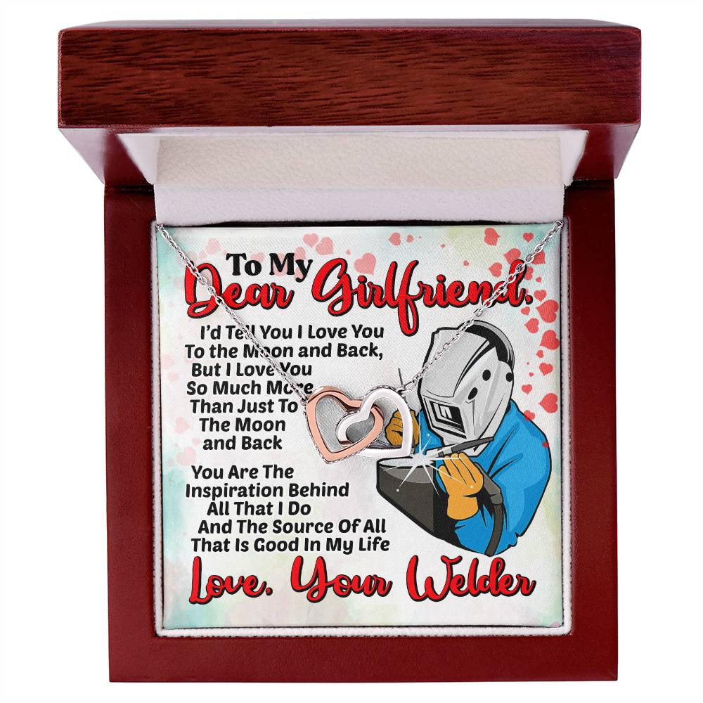 Welder'S Girlfriend- Interlocking Heart Necklace Interlocking Hearts Necklace