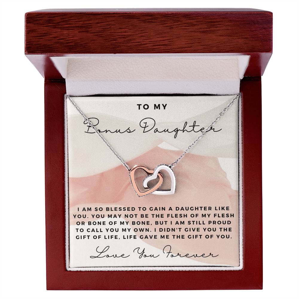 Cz Necklace Gift For Bonus Daughter Interlocking Hearts Necklace