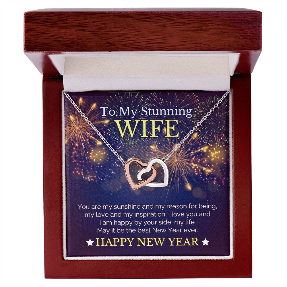 New Year Gift For Stunning Wife Interlocking Hearts Necklace