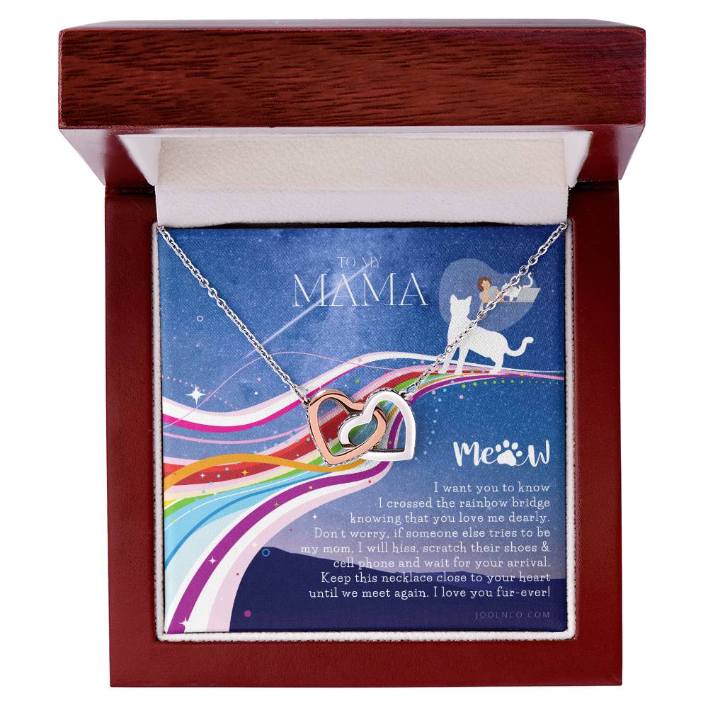 To My Cat Mama Cat Loss Gifts Rainbow Bridge Cat Pet Sympathy Gift Cat Loss Necklace Until We Meet Again Necklace Loss Of Cat Memorial Necklace Interlocking Hearts Necklace