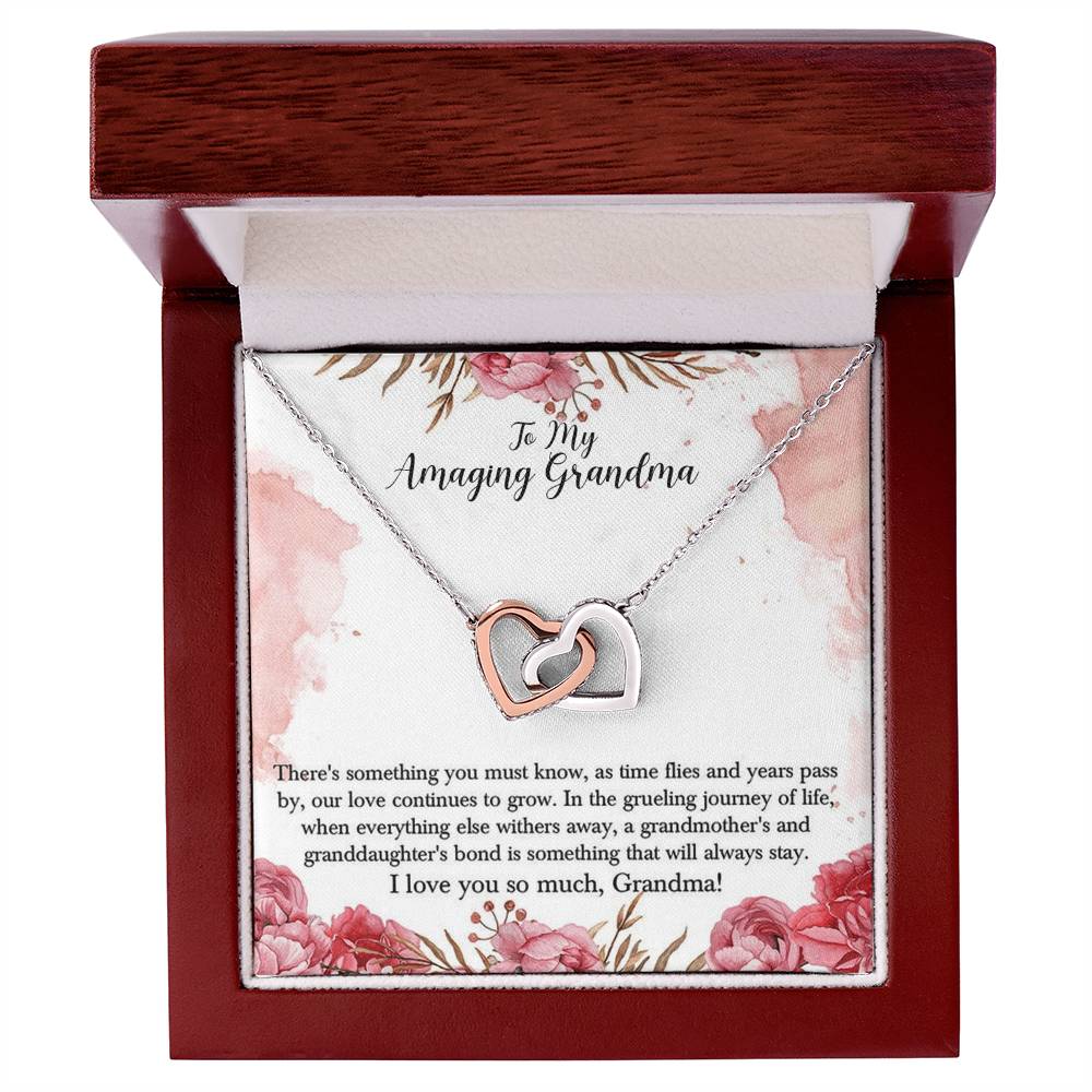 To My Amazing Grandma Interlocking Hearts Necklace
