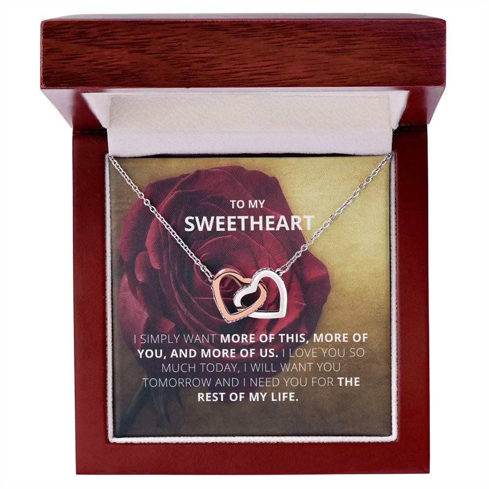 To My Sweetheart - I Want More Of This - Necklace Interlocking Hearts Necklace