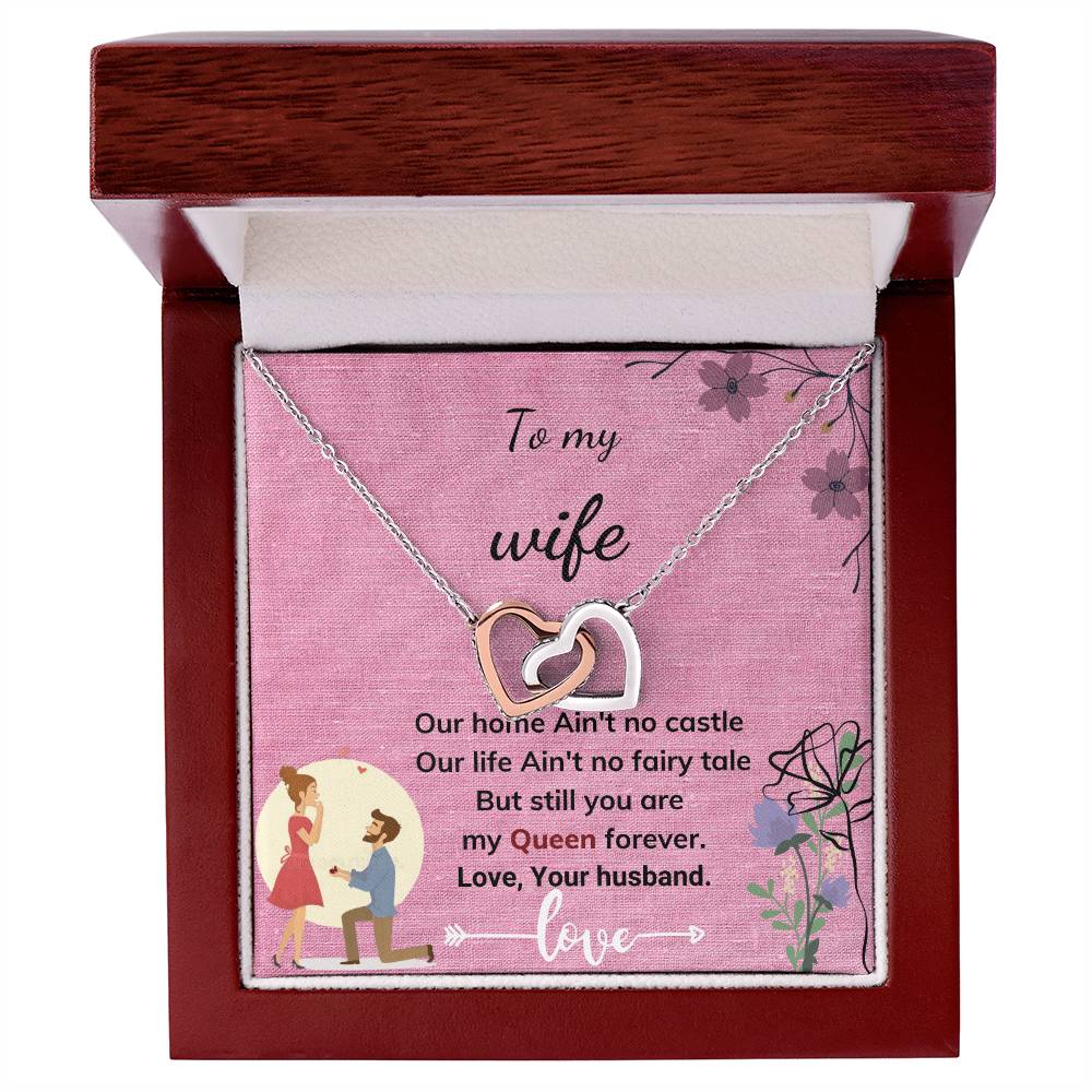 Gift To My Wife Interlocking Hearts Necklace