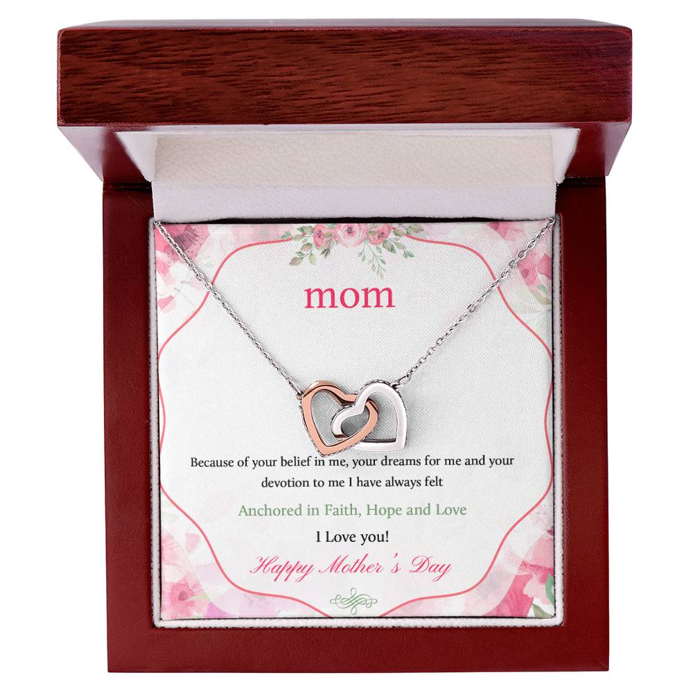 Gift For Mom - Hope And Love - Alluring Beauty Necklace Interlocking Hearts Necklace