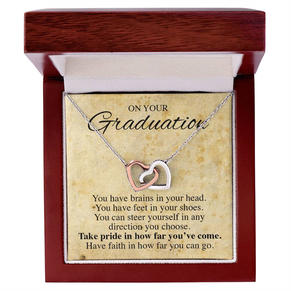 On Your Graduation Necklace Interlocking Hearts Necklace