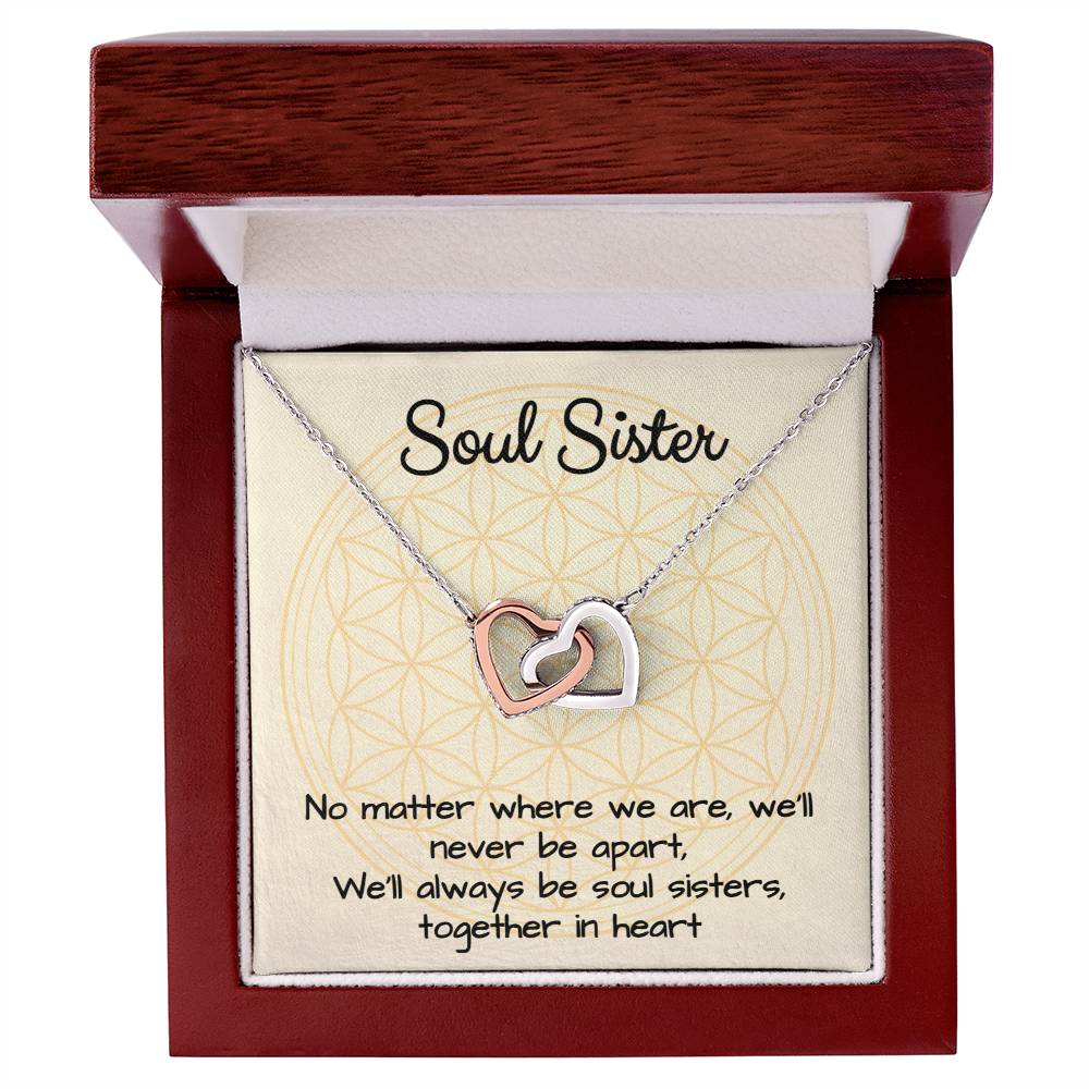 Soul Sisters Together In Heart Interlocking Hearts Necklace