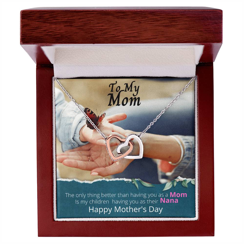 To My Mom Happy Mothers Day Interlocking Hearts Interlocking Hearts Necklace