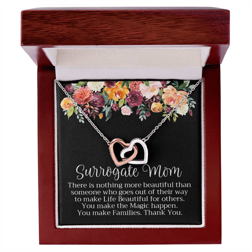Surrogate Mom Necklace Mother'S Day Gift Interlocking Hearts Necklace