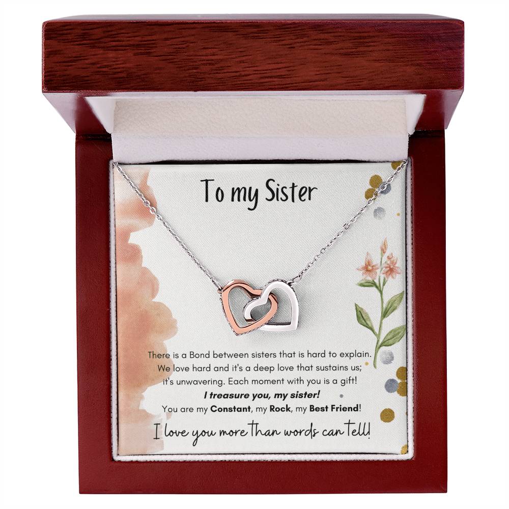 To My Sister Interlocking Hearts Necklace