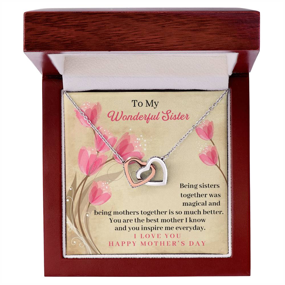 Sister Mother'S Day Interlocking Hearts Necklace